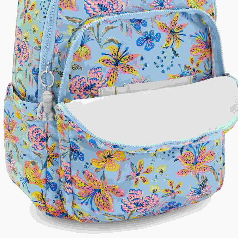 mochila-grande-kipling-seoul-wild-flowers-ki6269x91