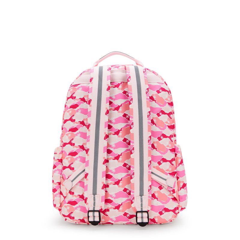 mochila-grande-kipling-seoul-pink-palm-ki48511bv