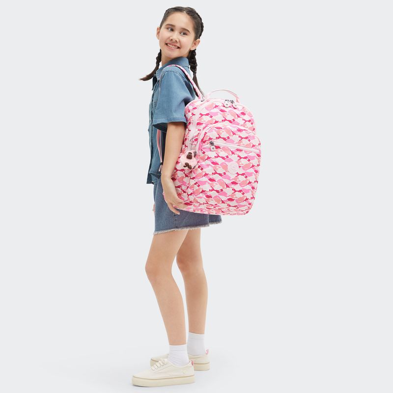 mochila-kipling-seoul-lap-pink-palm-ki58161bv