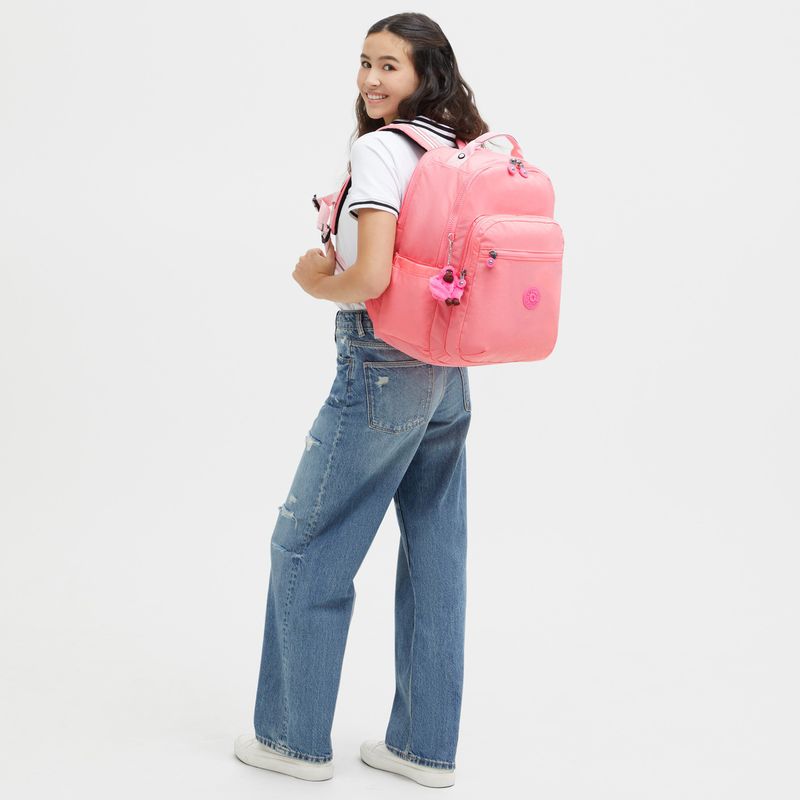 mochila-kipling-seoul-college-extra-coral-sea-ki635024o
